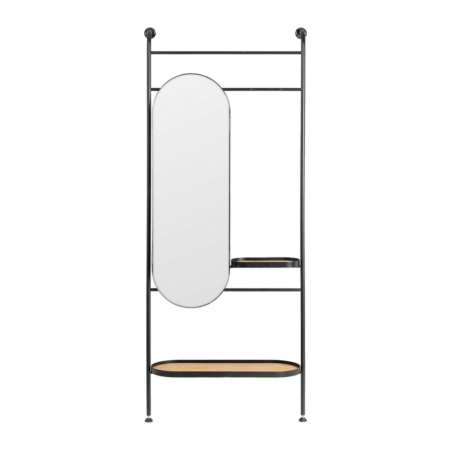 BLACK-NATURAL HALLWAY MIRROR 80 X 28 X 200 CM
