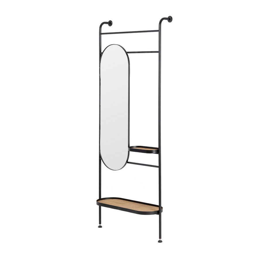 BLACK-NATURAL HALLWAY MIRROR 80 X 28 X 200 CM