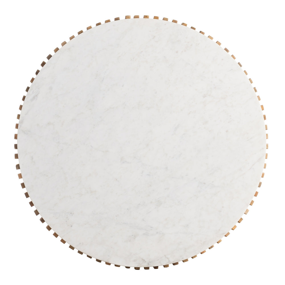 WOOD-MARBLE COFFEE TABLE LIVING ROOM 80 X 80 X 42 CM