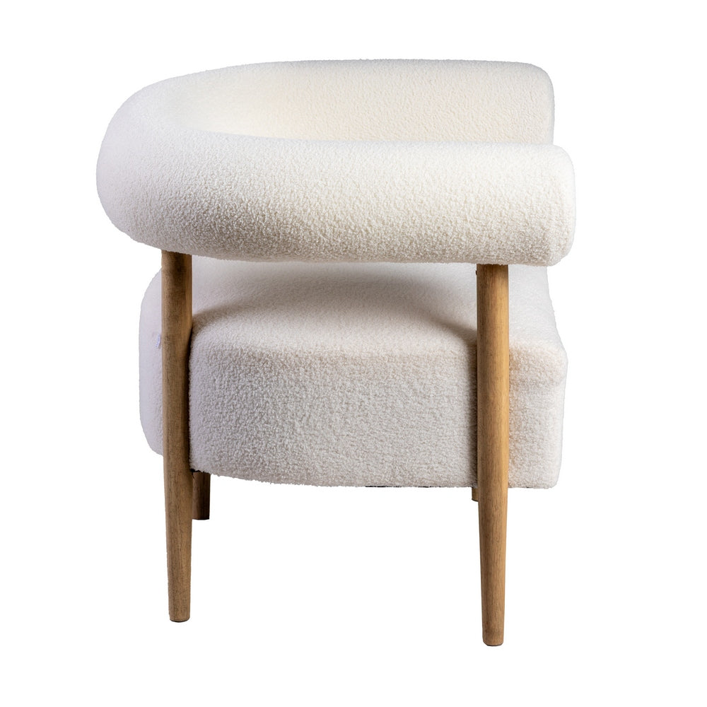 SILLÓN BEIGE TEJIDO-MADERA SALÓN 80 X 67 X 69 CM