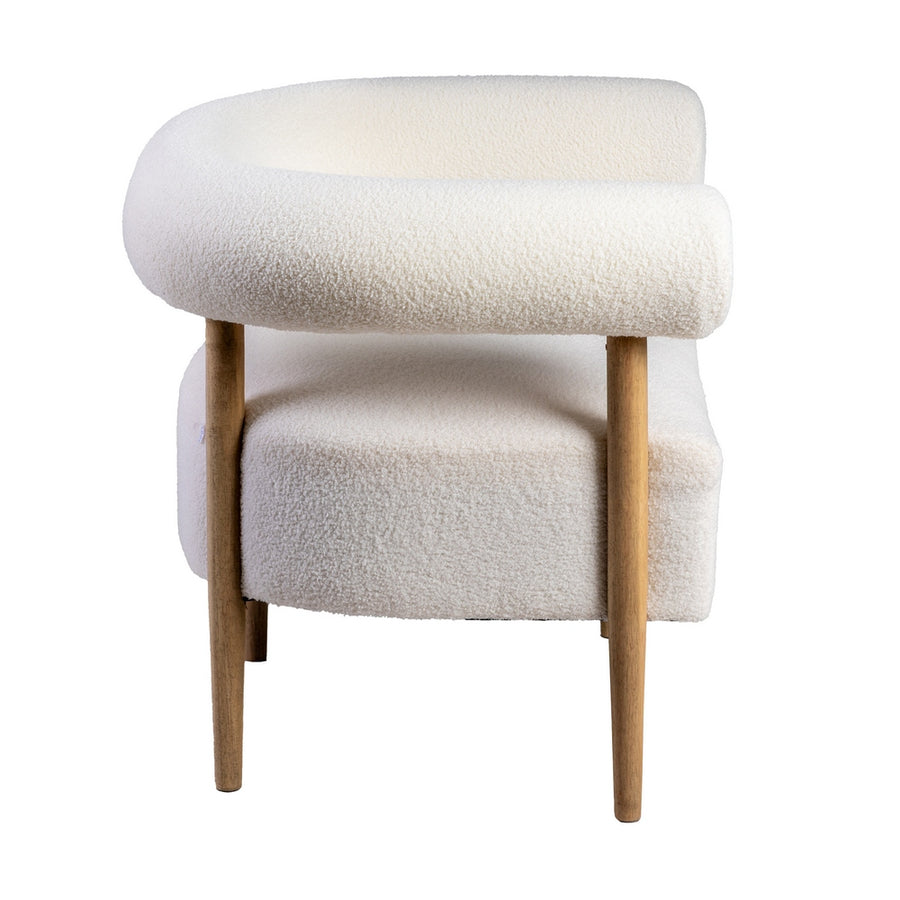 SILLÓN BEIGE TEJIDO-MADERA SALÓN 80 X 67 X 69 CM