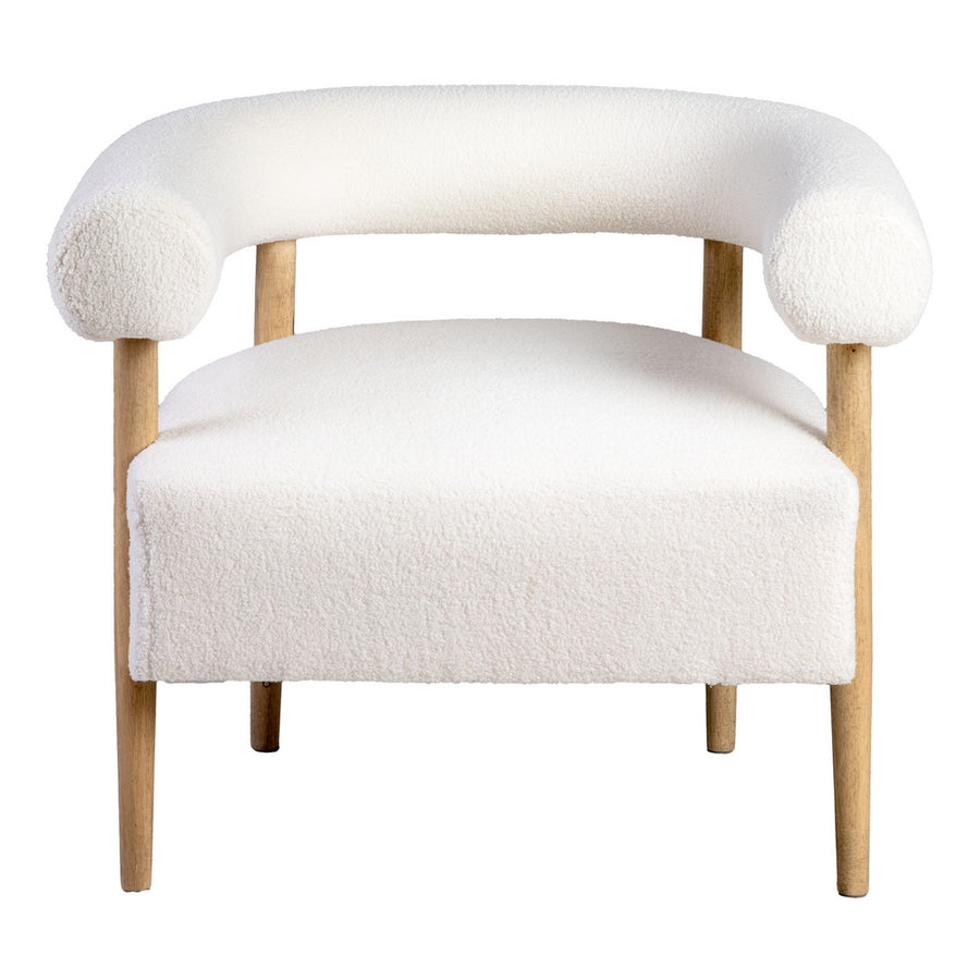 SILLÓN BEIGE TEJIDO-MADERA SALÓN 80 X 67 X 69 CM