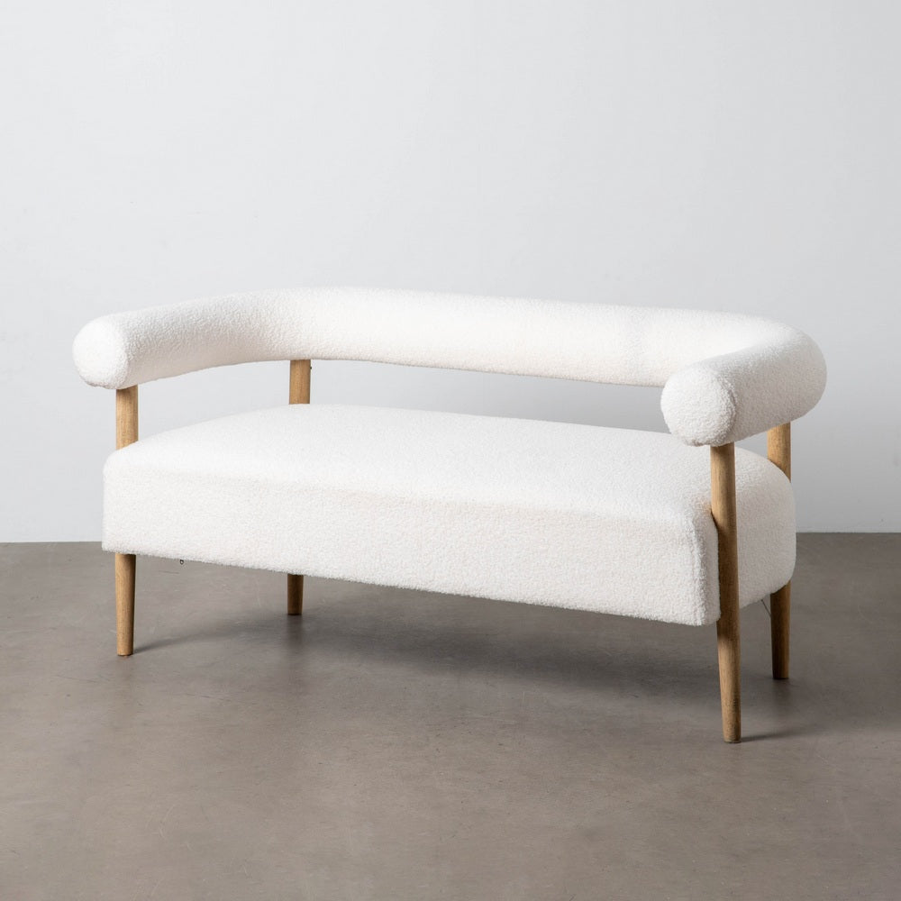 SOF� 2 PLAZAS BEIGE TEJIDO-MADERA SAL�N 143 X 67 X 69 CM