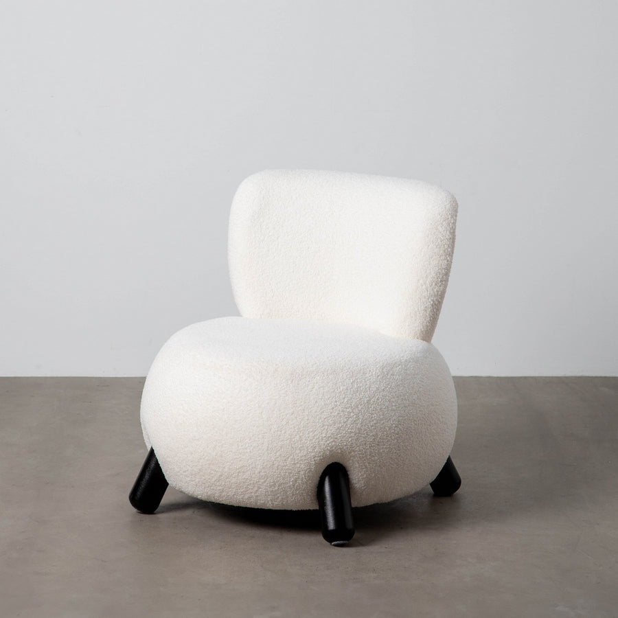 SILLÓN BLANCO-NEGRO TEJIDO-MADERA SALÓN 73 X 75 X 74,50 CM