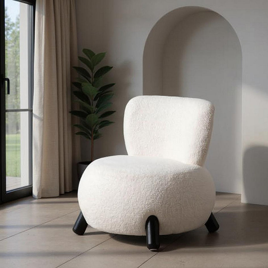 SILLÓN BLANCO-NEGRO TEJIDO-MADERA SALÓN 73 X 75 X 74,50 CM