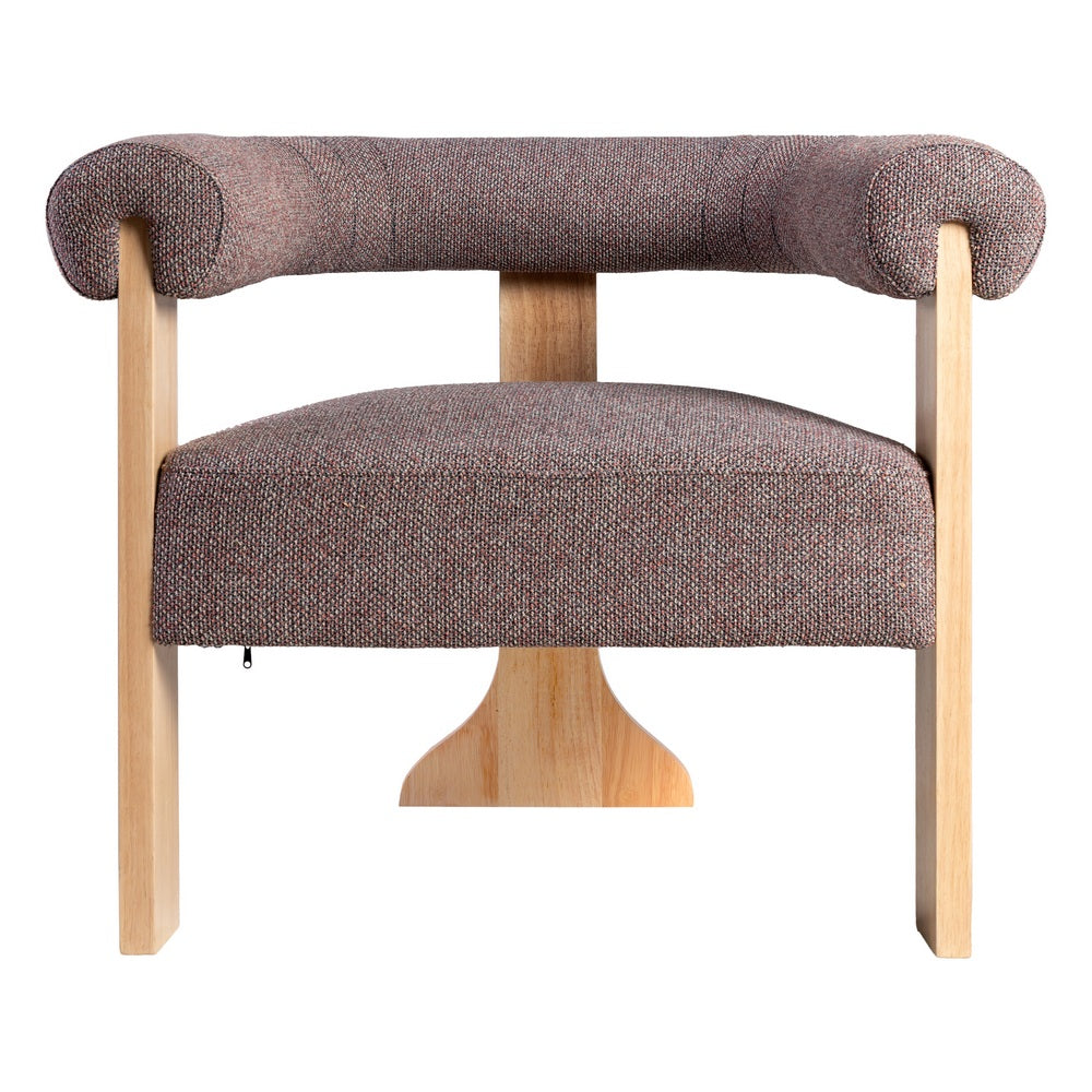SILL�N JASPEADO GRIS-ROSA TEJIDO-MADERA 84 X 69 X 72 CM