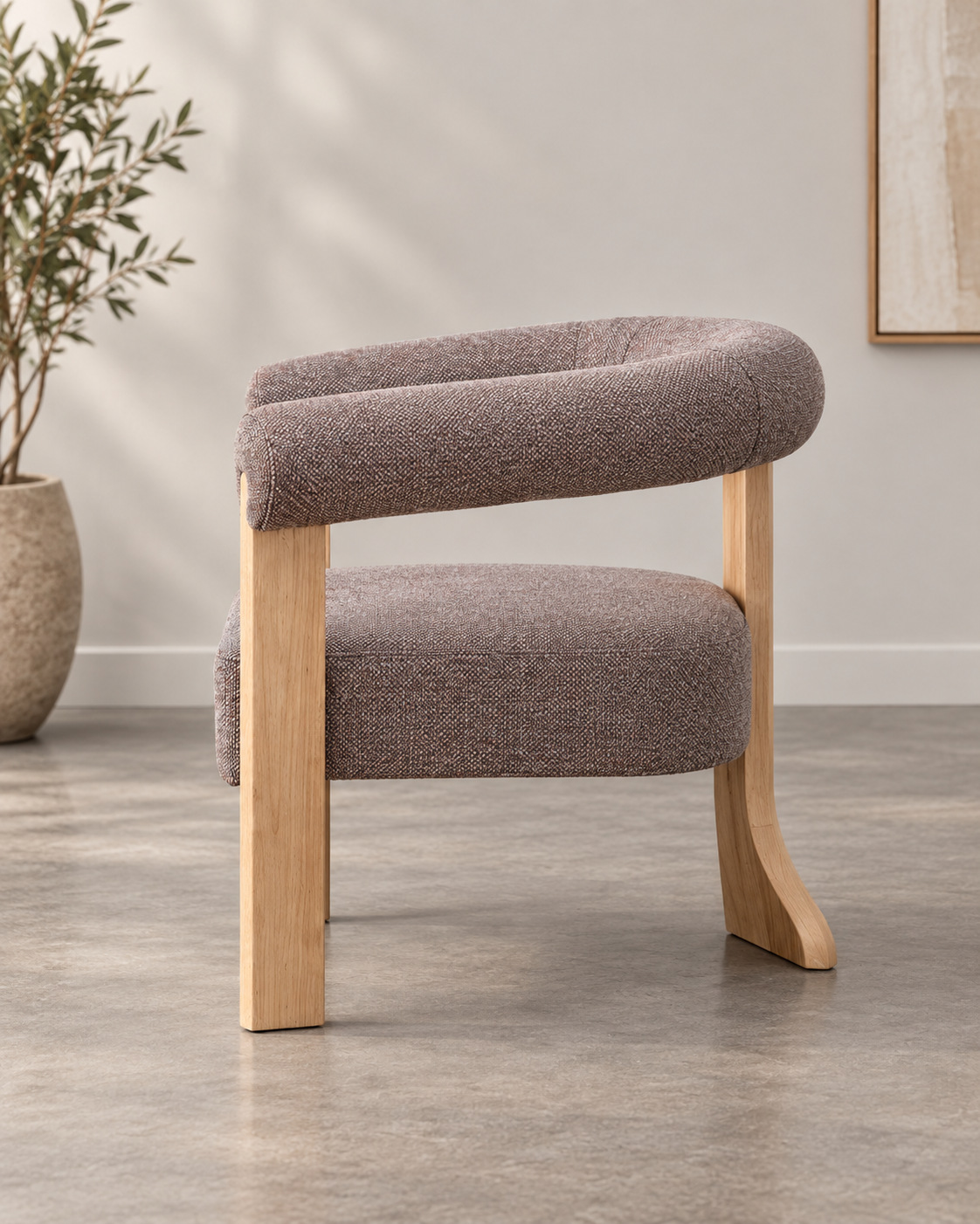 SILLÓN JASPEADO GRIS-ROSA lateral