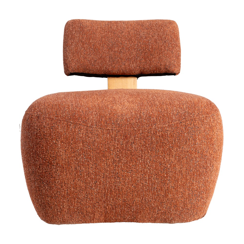 SILLÓN JASPEADO TEJA TEJIDO-MADERA SALÓN 60 X 72 X 64,50 CM