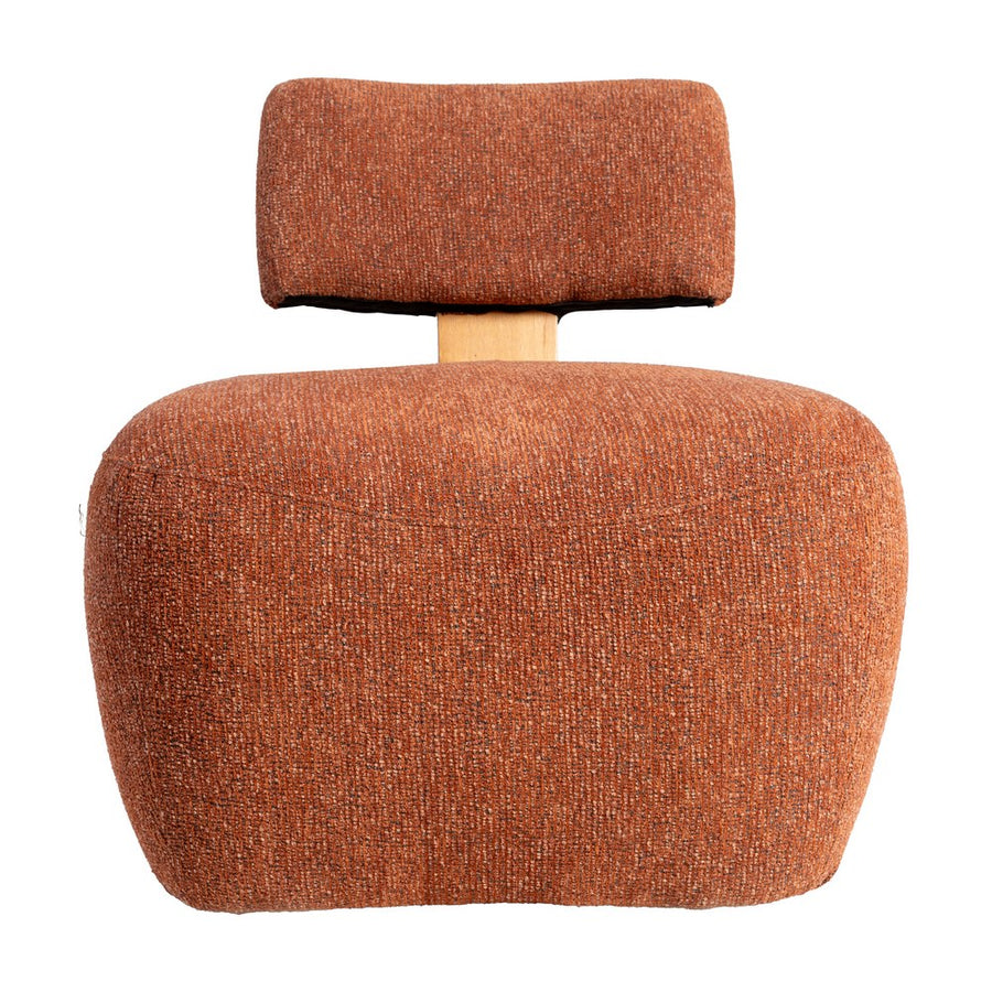 SILLÓN JASPEADO TEJA TEJIDO-MADERA SALÓN 60 X 72 X 64,50 CM