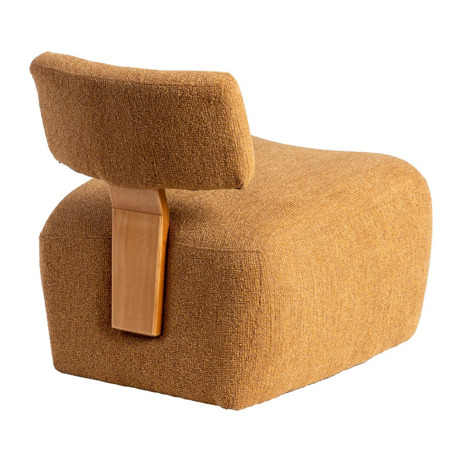 SILLÓN JASPEADO MOSTAZA TEJIDO-MADERA 60 X 72 X 64,50 CM