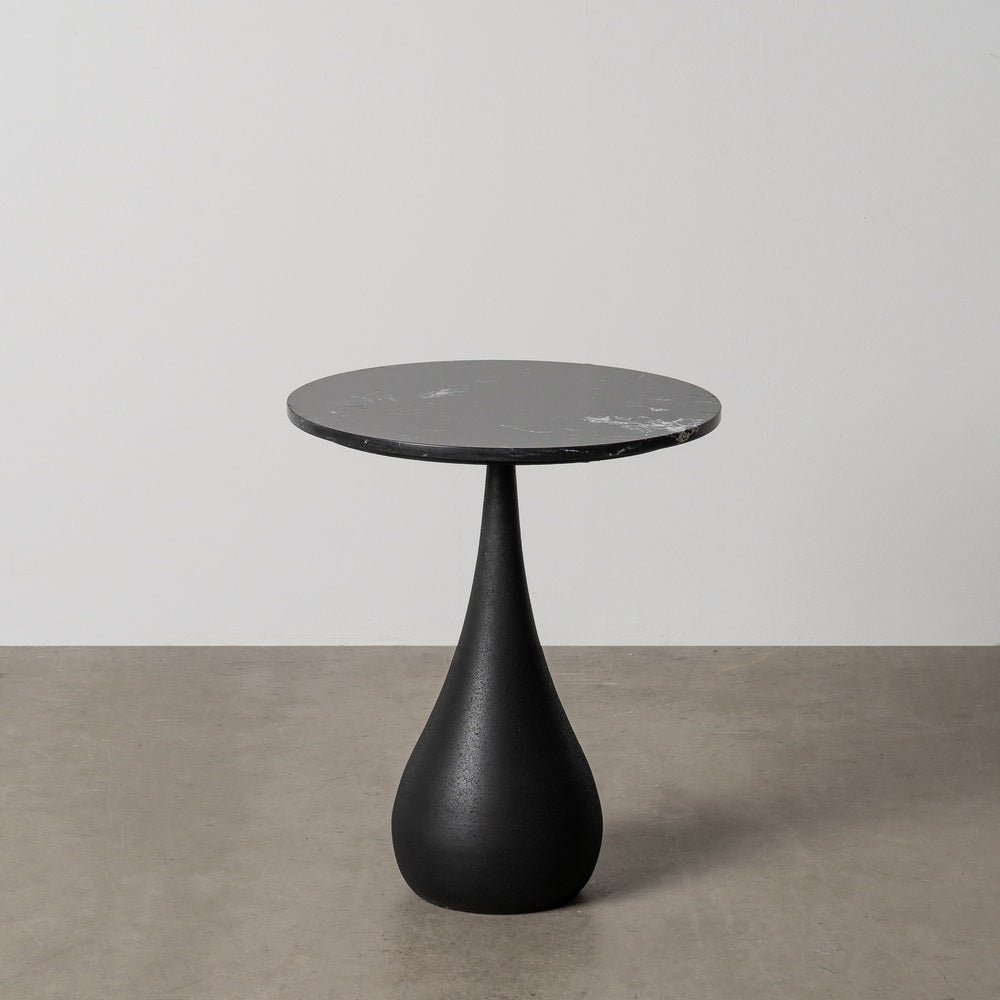 MESITA NEGRO METAL-M�RMOL 40 X 40 X 47 CM