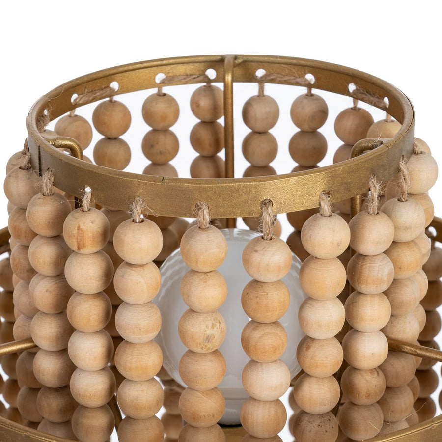 LÁMPARA MESA NATURAL-ORO DM-METAL 28,50 X 28,50 X 50 CM