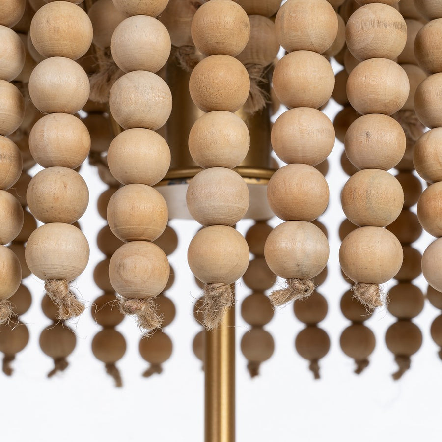 TABLE LAMP NATURAL-GOLD MDF-METAL 28.50 X 28.50 X 50 CM