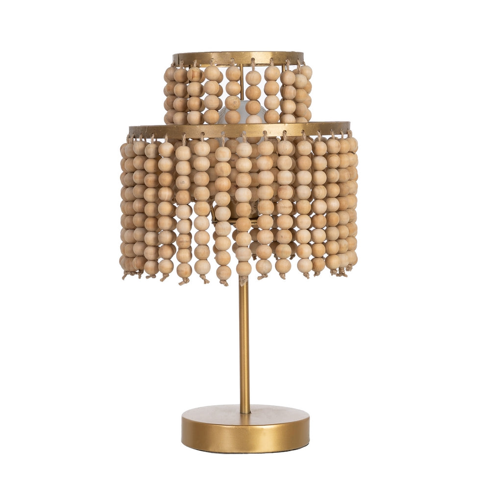 LÁMPARA MESA NATURAL-ORO DM-METAL 28,50 X 28,50 X 50 CM