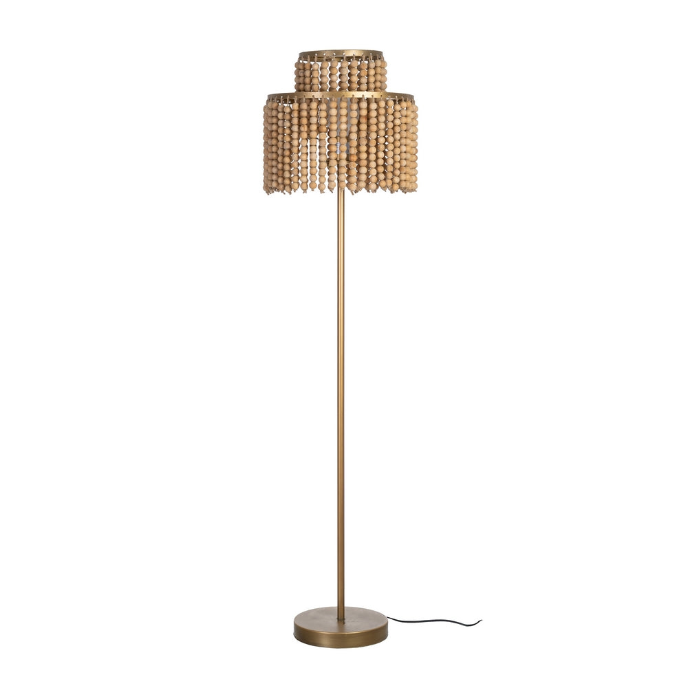 LÁMPARA SUELO NATURAL-ORO DM-METAL 38 X 38 X 152,50 CM