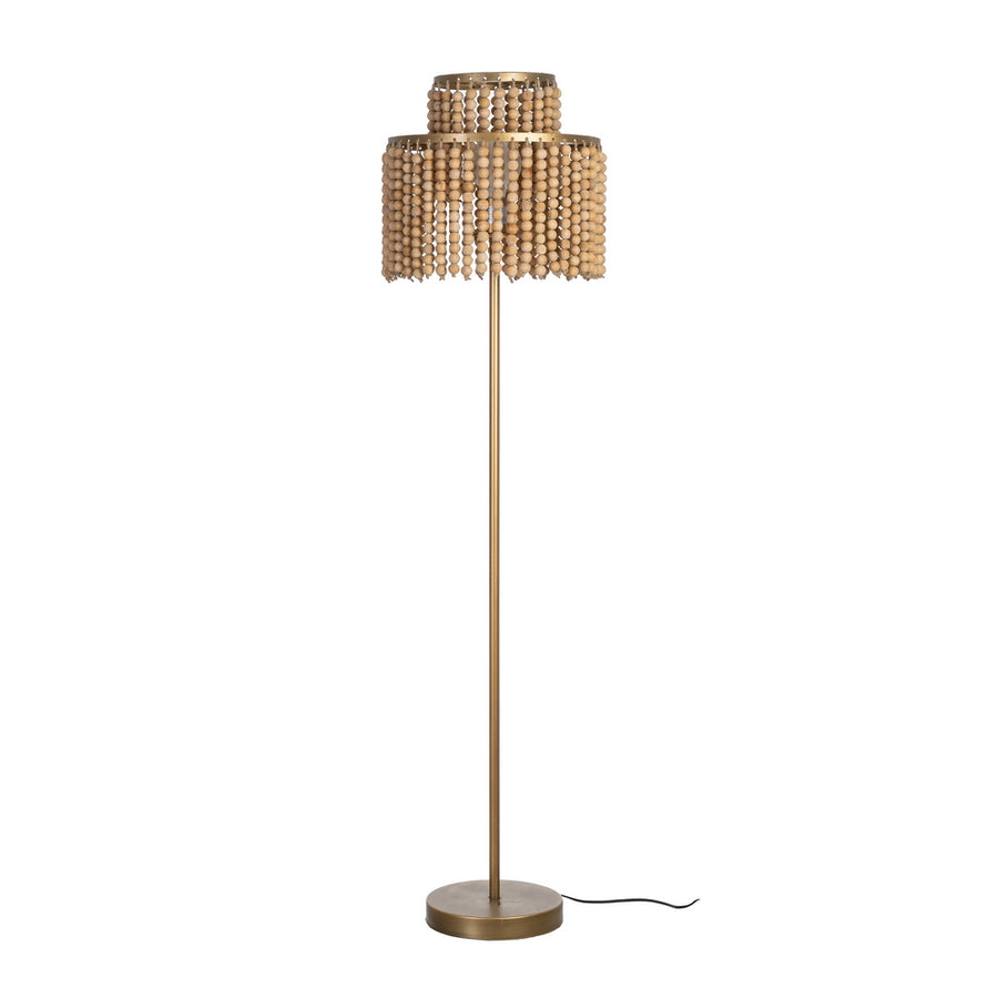 LÁMPARA SUELO NATURAL-ORO DM-METAL 38 X 38 X 152,50 CM