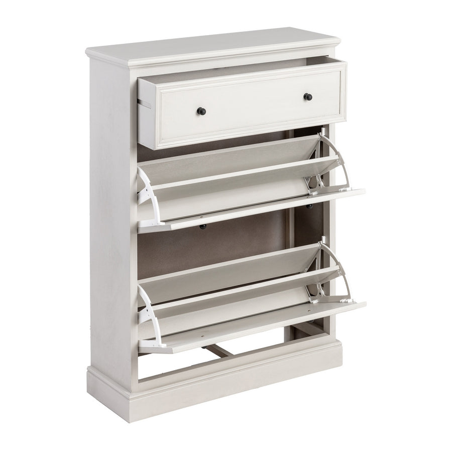 LIGHT GREY SHOE CABINET MDF 80 X 28 X 108 CM