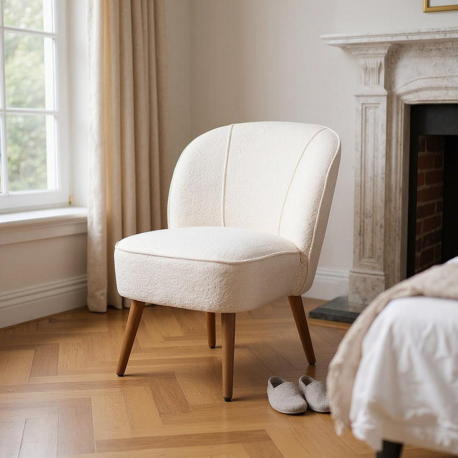 SILLÓN BEIGE MADERA DE CAUCHO SALÓN 54 X 64 X 73 CM