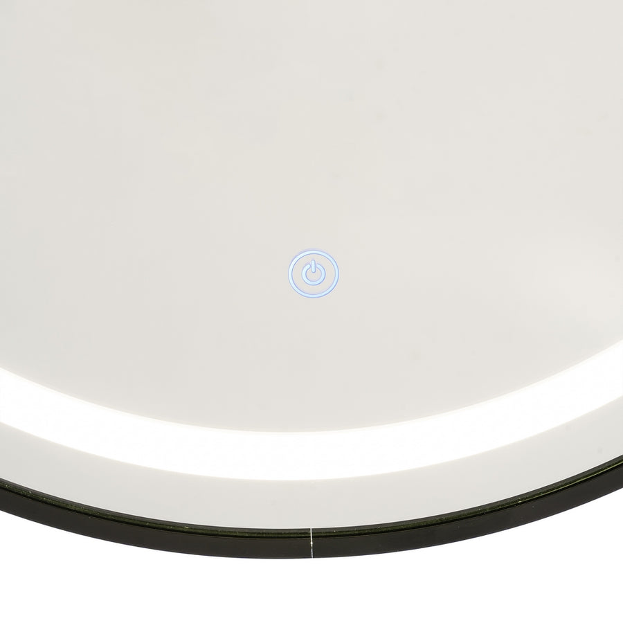 ESPEJO CON LUZ LED NEGRO DECORACIÓN 60 X 3 X 60 CM