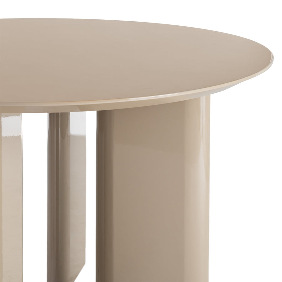 MESA COMEDOR ALTO BRILLO TAUPE DM 120 X 120 X 75 CM