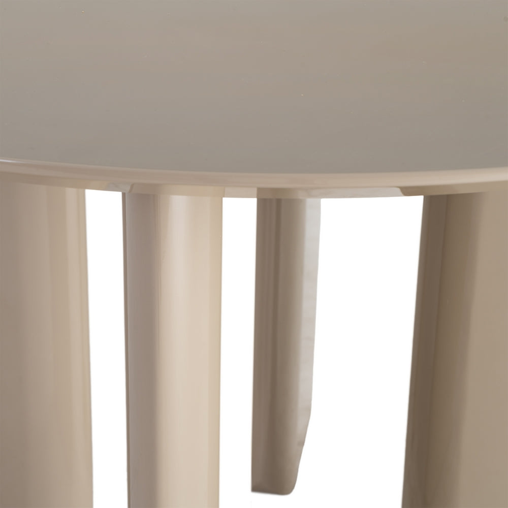 MESA COMEDOR ALTO BRILLO TAUPE DM 120 X 120 X 75 CM