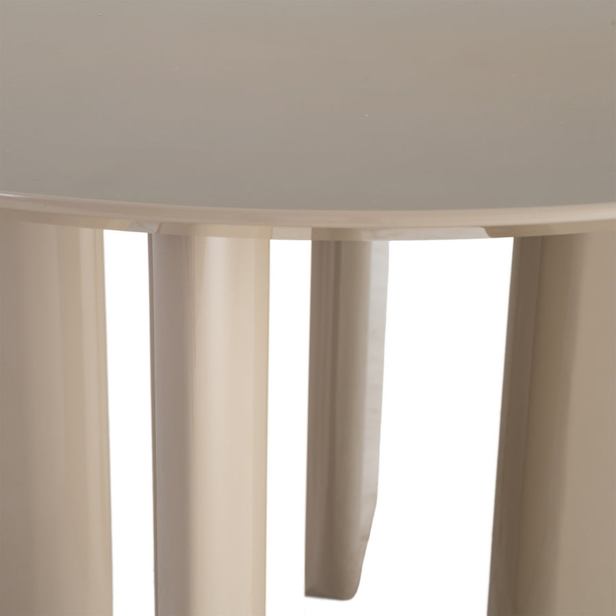 MESA COMEDOR ALTO BRILLO TAUPE DM 120 X 120 X 75 CM
