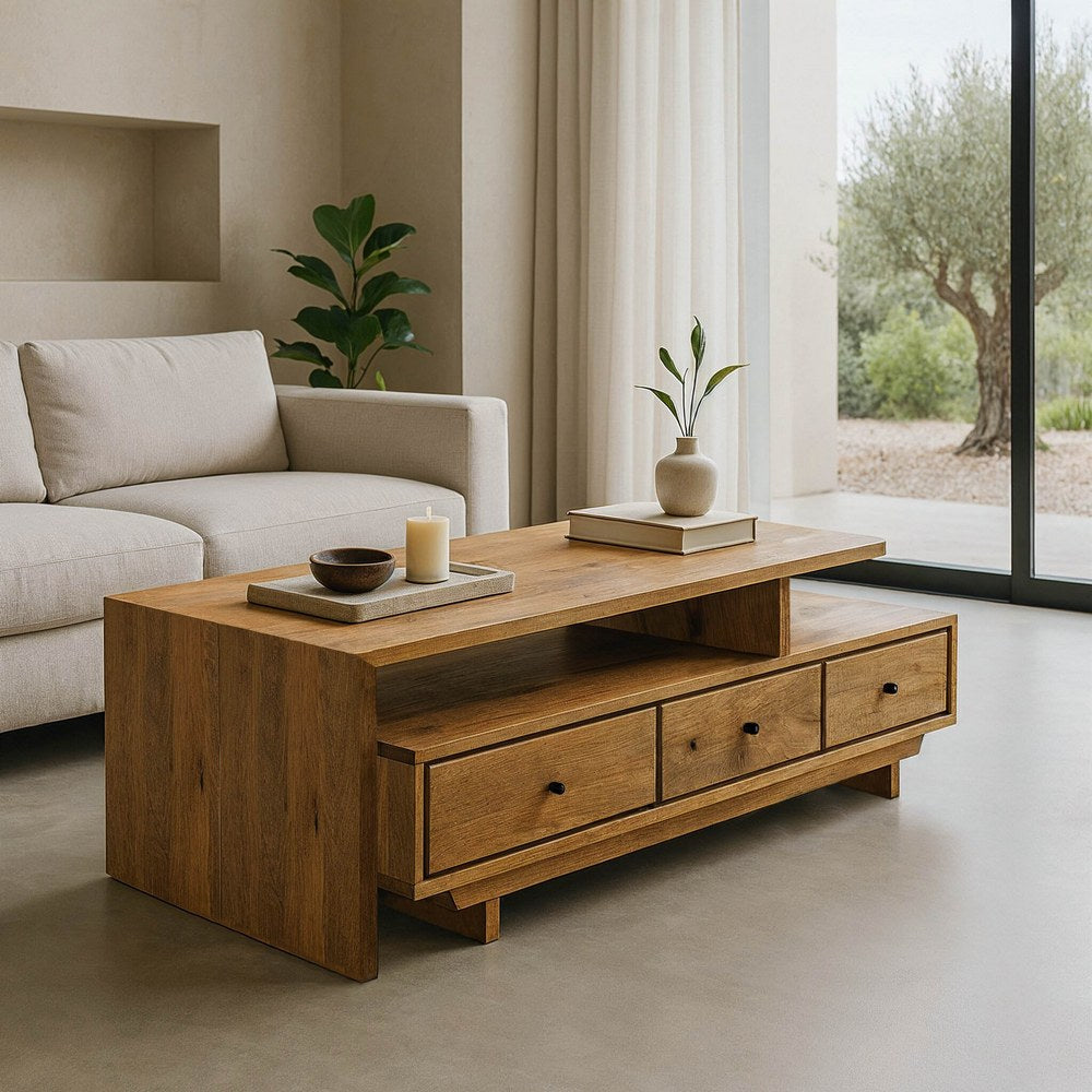 MESA CENTRO NATURAL MADERA DE MANGO 150 X 60 X 45 CM