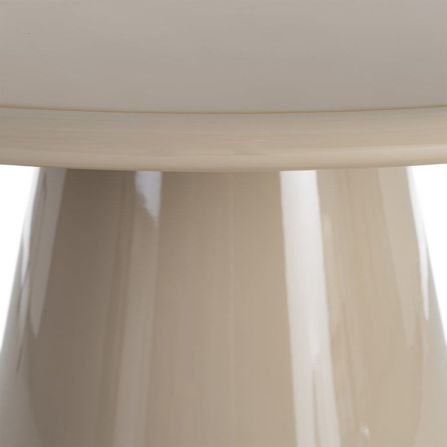 MESA COMEDOR ALTO BRILLO TAUPE DM 120 X 120 X 75 CM