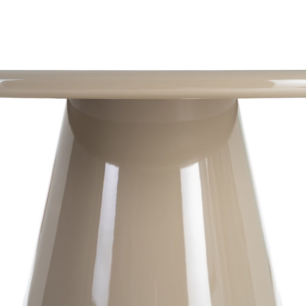 MESA COMEDOR ALTO BRILLO TAUPE DM 120 X 120 X 75 CM