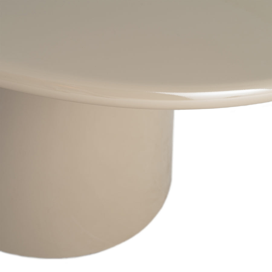 MESA COMEDOR ALTO BRILLO TAUPE DM 120 X 120 X 75 CM