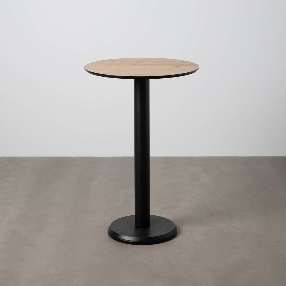 MESA ALTA NATURAL METAL-MADERA CONTRACT 65 X 65 X 100 CM