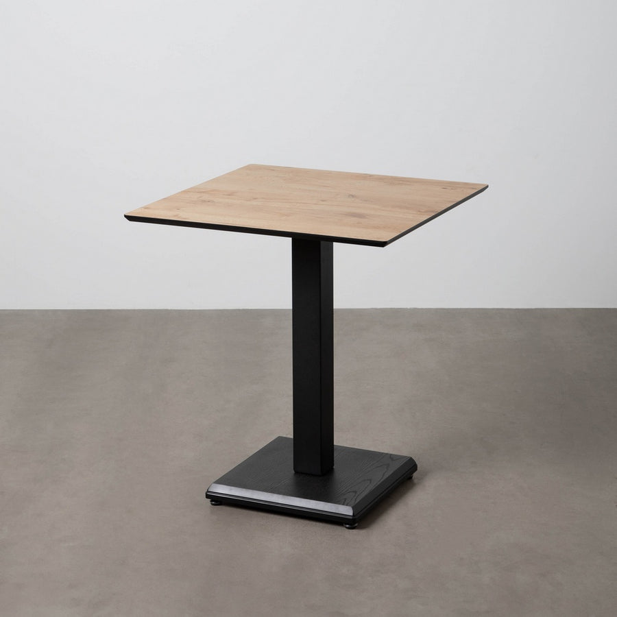 NATURAL METAL-WOOD CONTRACT TABLE 68 X 68 X 75 CM