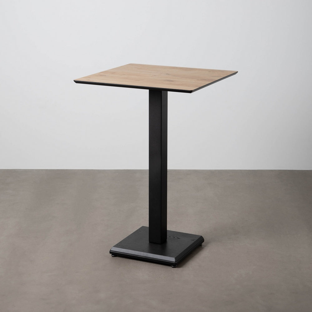 MESA ALTA NATURAL METAL-MADERA CONTRACT 68 X 68 X 100 CM