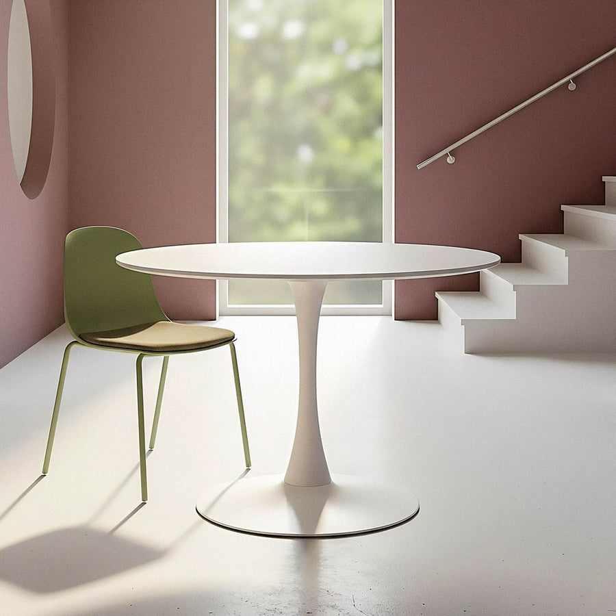 DINING TABLE WHITE MDF-METAL 100 X 100 X 75 CM