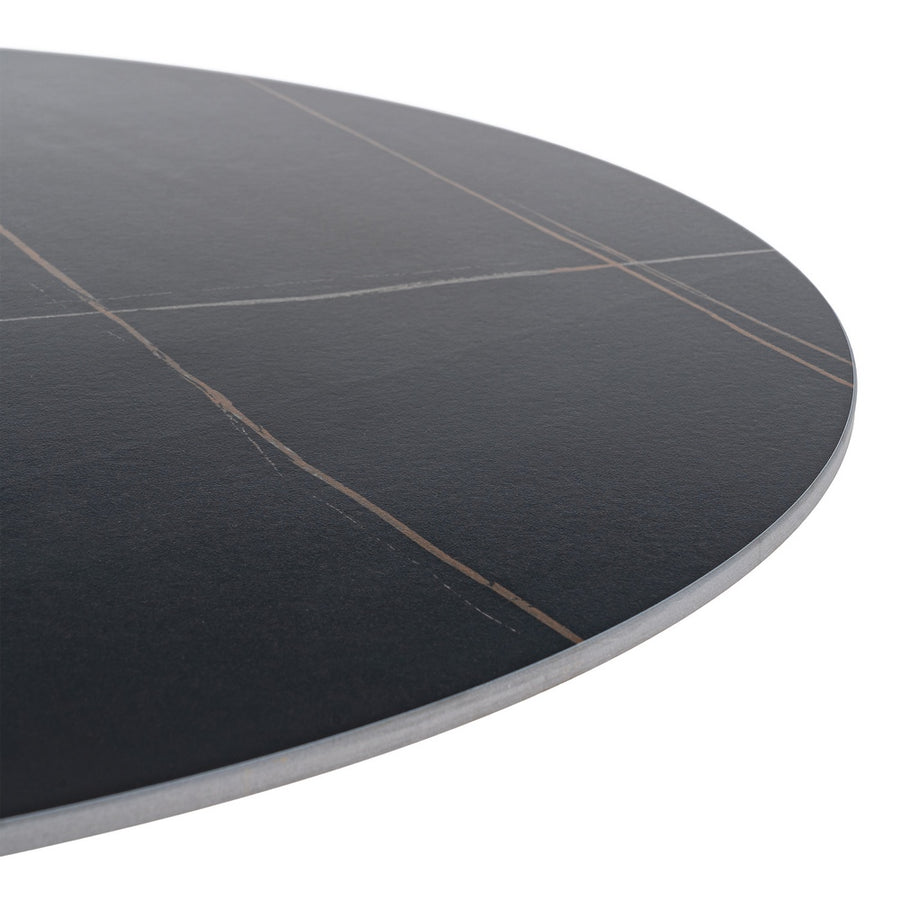 MESA COMEDOR NEGRO PIEDRA SINTERIZADA 100 X 100 X 75 CM