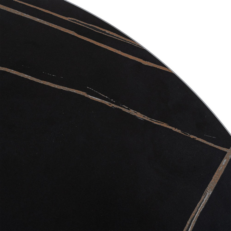 MESA COMEDOR NEGRO PIEDRA SINTERIZADA 100 X 100 X 75 CM