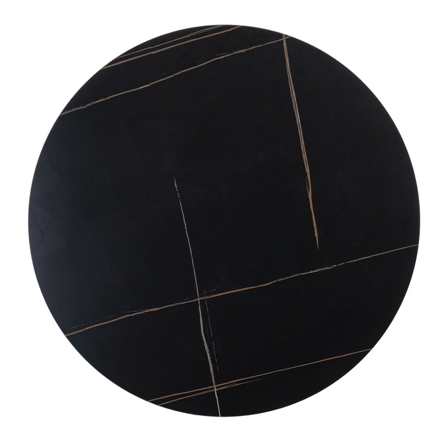 MESA COMEDOR NEGRO PIEDRA SINTERIZADA 100 X 100 X 75 CM