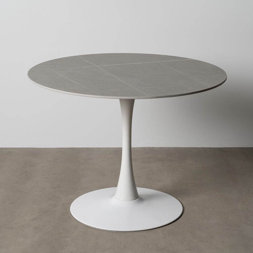 MESA COMEDOR GRIS PIEDRA SINTERIZADA 100 X 100 X 75 CM