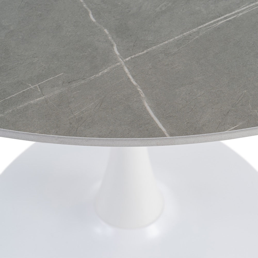 MESA COMEDOR GRIS PIEDRA SINTERIZADA 100 X 100 X 75 CM