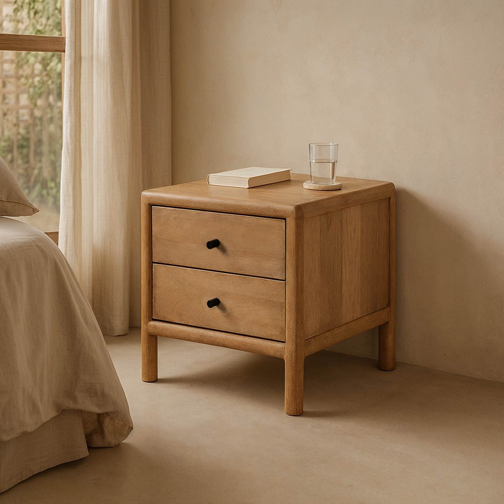 MESITA NATURAL MADERA DE MANGO 45 X 45 X 45 CM