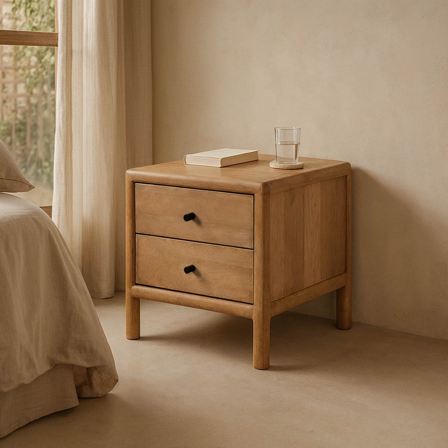 MESITA NATURAL MADERA DE MANGO 45 X 45 X 45 CM