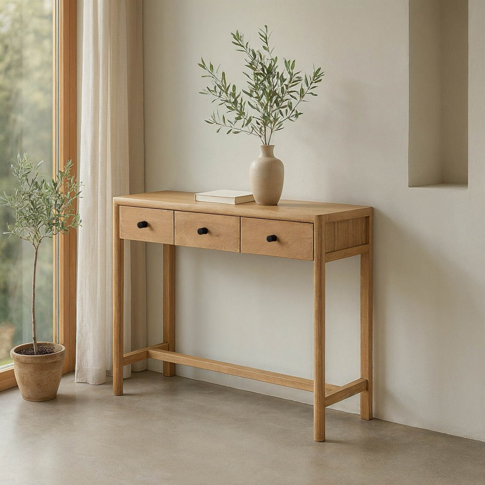 CONSOLE NATURAL MANGO WOOD ENTRYWAY 90 X 30 X 80 CM