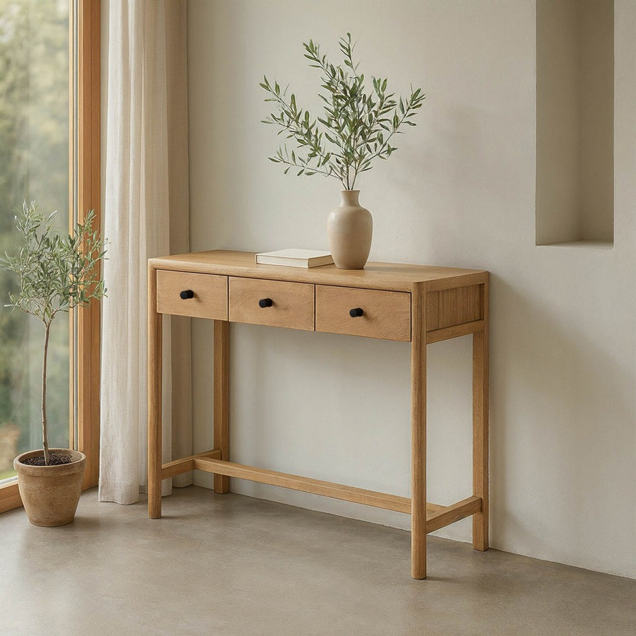 CONSOLE NATURAL MANGO WOOD ENTRYWAY 90 X 30 X 80 CM