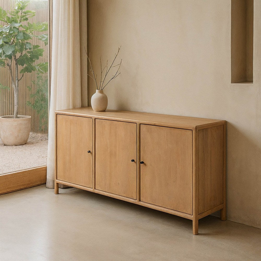 NATURAL MANGO WOOD SIDEBOARD LIVING ROOM 160 X 40 X 80 CM