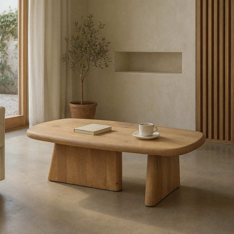 MESA CENTRO NATURAL MADERA DE MANGO 120 X 60 X 40 CM