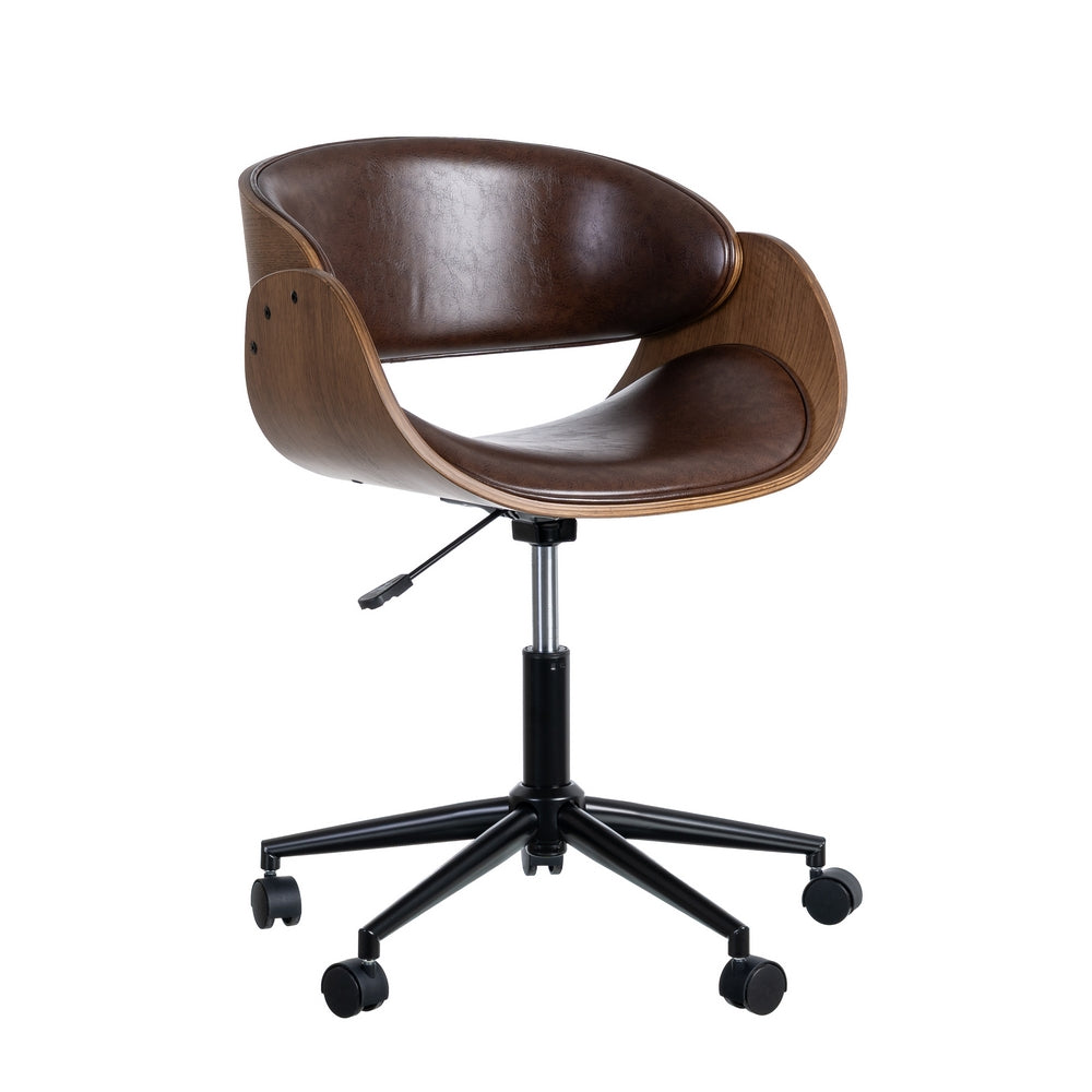 SILLA RUEDAS MARR�N MADERA / SIMIL PIEL 59 X 64 X 88 CM