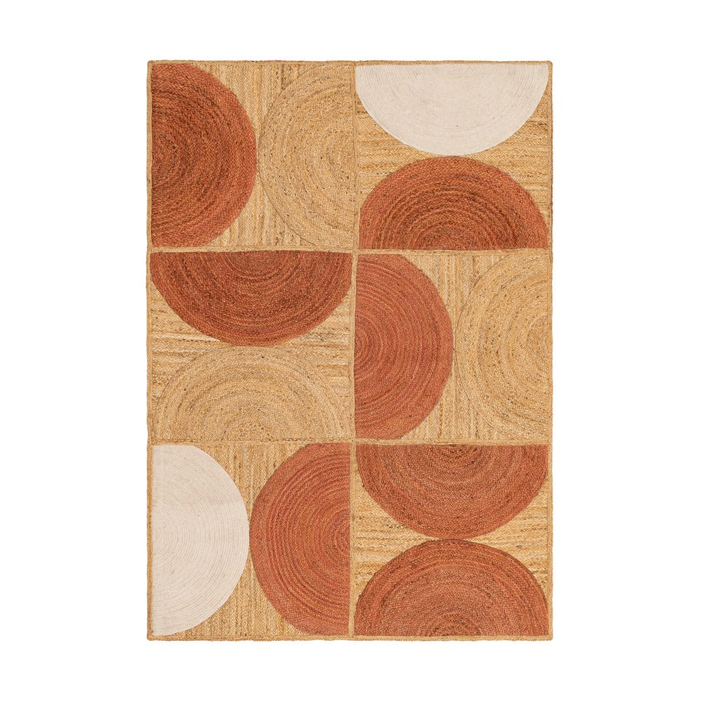 ALFOMBRA TERRACOTA YUTE DECORACI�N 160 X 230 CM