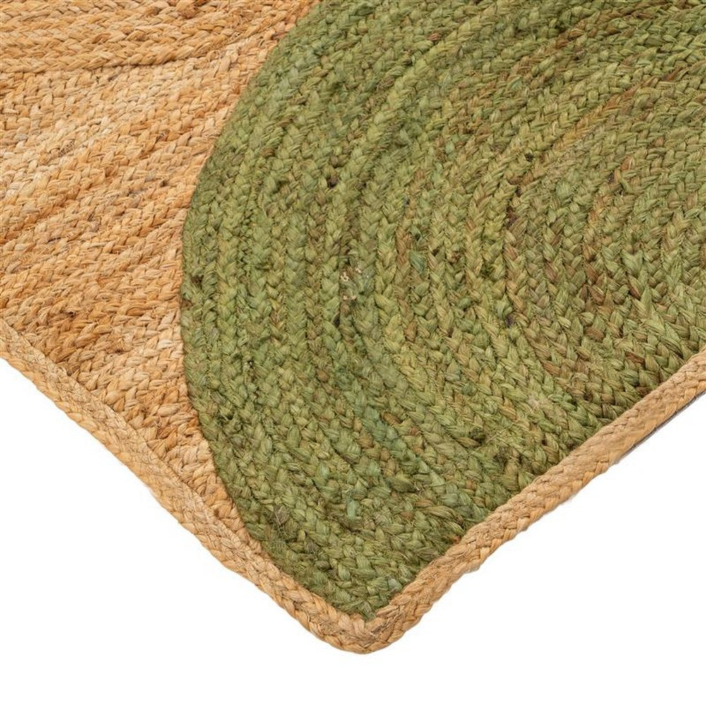 ALFOMBRA NATURAL-VERDE YUTE DECORACIÓN 160 X 230 CM