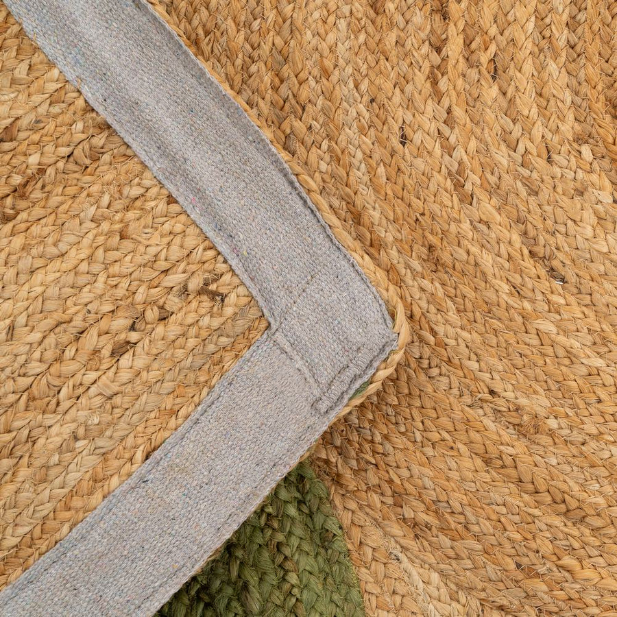 ALFOMBRA NATURAL-VERDE YUTE DECORACIÓN 200 X 290 CM
