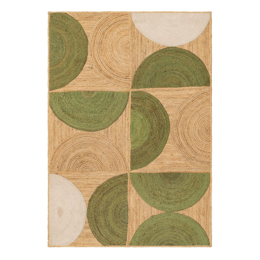 ALFOMBRA NATURAL-VERDE YUTE DECORACI�N 200 X 290 CM
